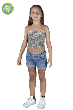 TOP ELASTICO TINTA UNITA GRIGIO